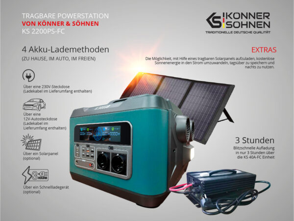 Tragbare Powerstation KS 2200PS-FC – Bild 3