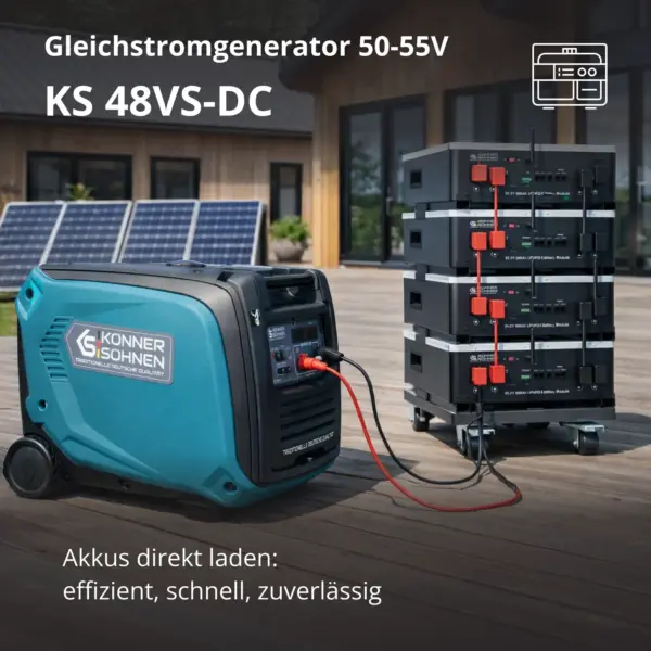 Könner&Söhnen Gleichstromgenerator KS 24VS-DC – 5100-6000W, 2x230V, Für Baustelle & Home Backup, Tragbar